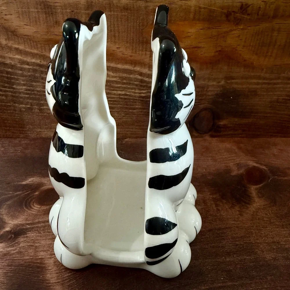 VTG 3pc Burton+Burton Chester Cat & More Salt Pepper Shakers Napkin Holder Timer